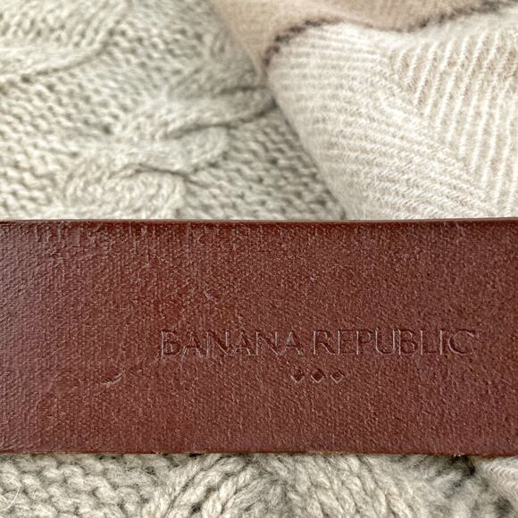 Banana Republic Chestnut Leather Belt | Timeless 90s Minimalist Fall Essential - Picture 12 of 15